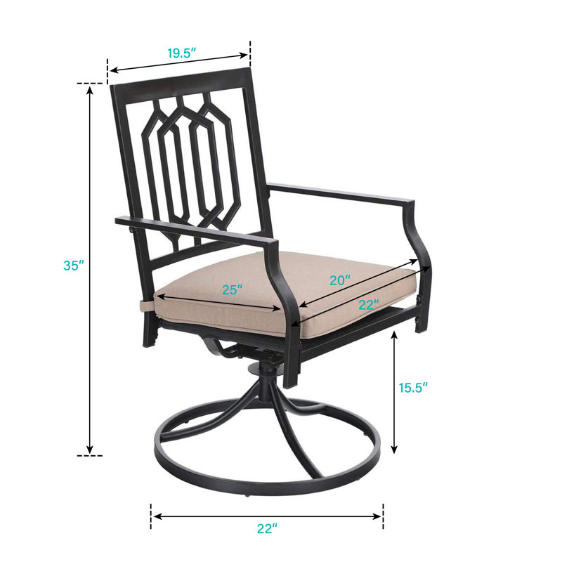 Alyah 6 - Person Patio Dining Set with Rectangular Table , Cushions Included