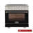 KUCHT Professional 36 in. 5.2 cu. ft. Natural Gas Range and Convection Oven in Black with True Simmer Burners-96898033-96898029