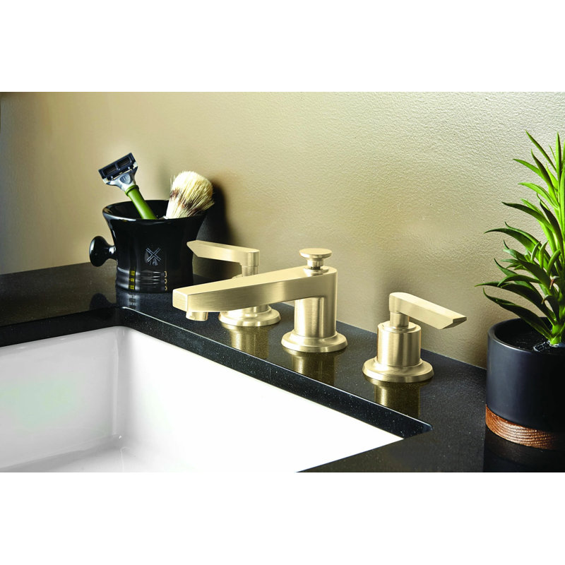 Rincon Bay 8" Widespread Lavatory Faucet with Completely Finished ZeroDrain-4502ZBF, Satin Brass, Lever Handle
