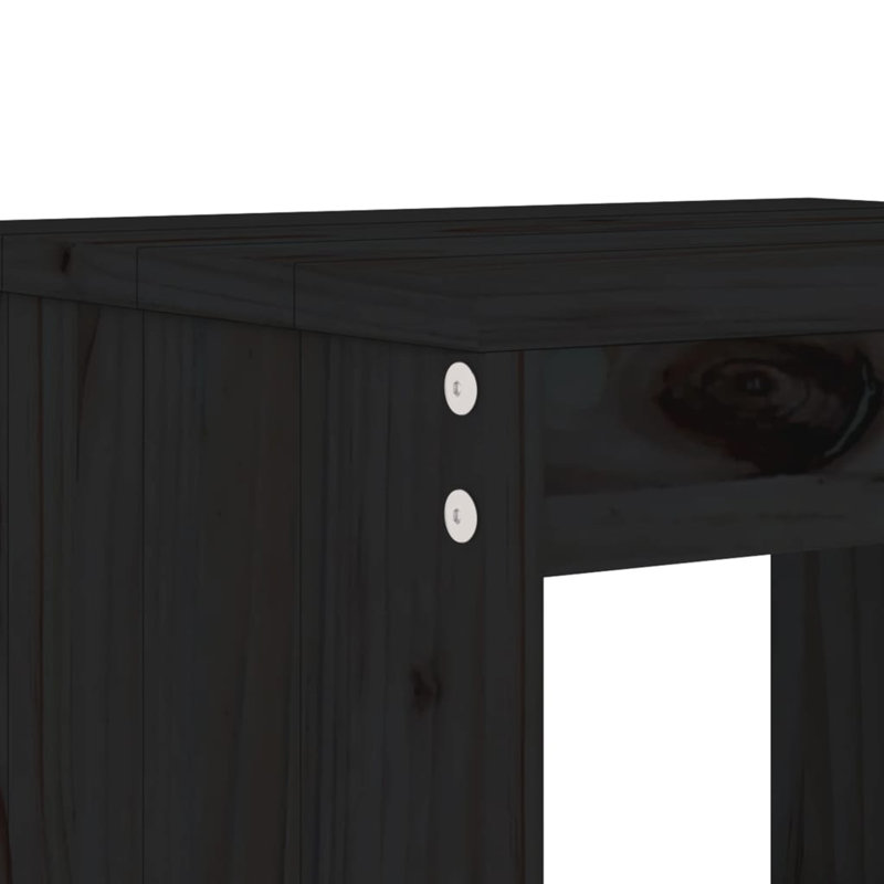 Nedyu Solid Wood Counter Stool, Bar Stool (29.5" Seat Height), Black