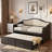 Wooden Daybed With Trundle, 2 Storage Drawers And Upholstered Button Tufted Backrest-1570164787