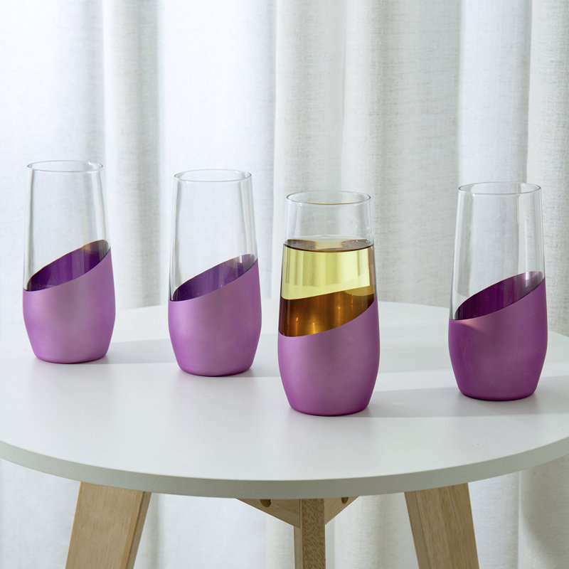 4 verres à vin mauve 11 oz