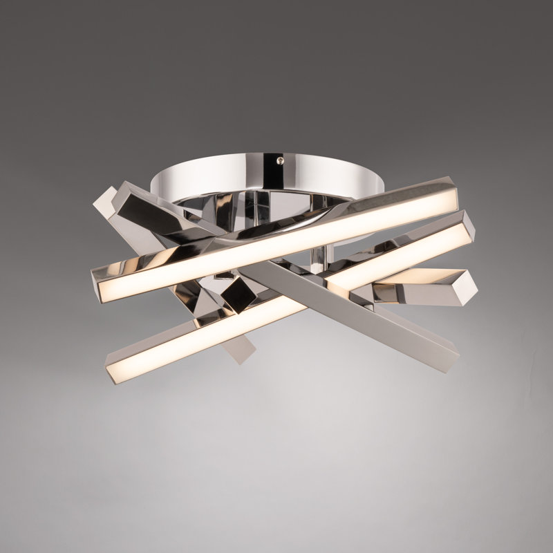 Parallax LED Semi Flush Mount, Chrome, 3500K