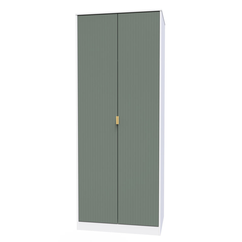 Beranda Manufactured Wood Wardrobe, Green/White