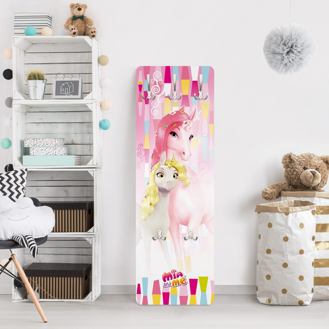 Mcfarland 5 - Hook Wall Mounted Coat Rack in Pink