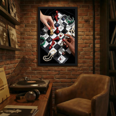 Abstract Chess Board Jewelry Game Hands Style
