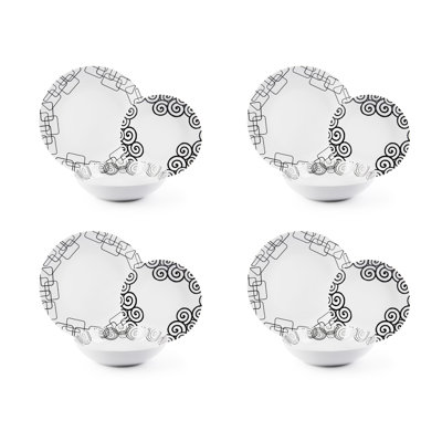Magic Black Piece Porcelain Dinnerware Set - Service for 4