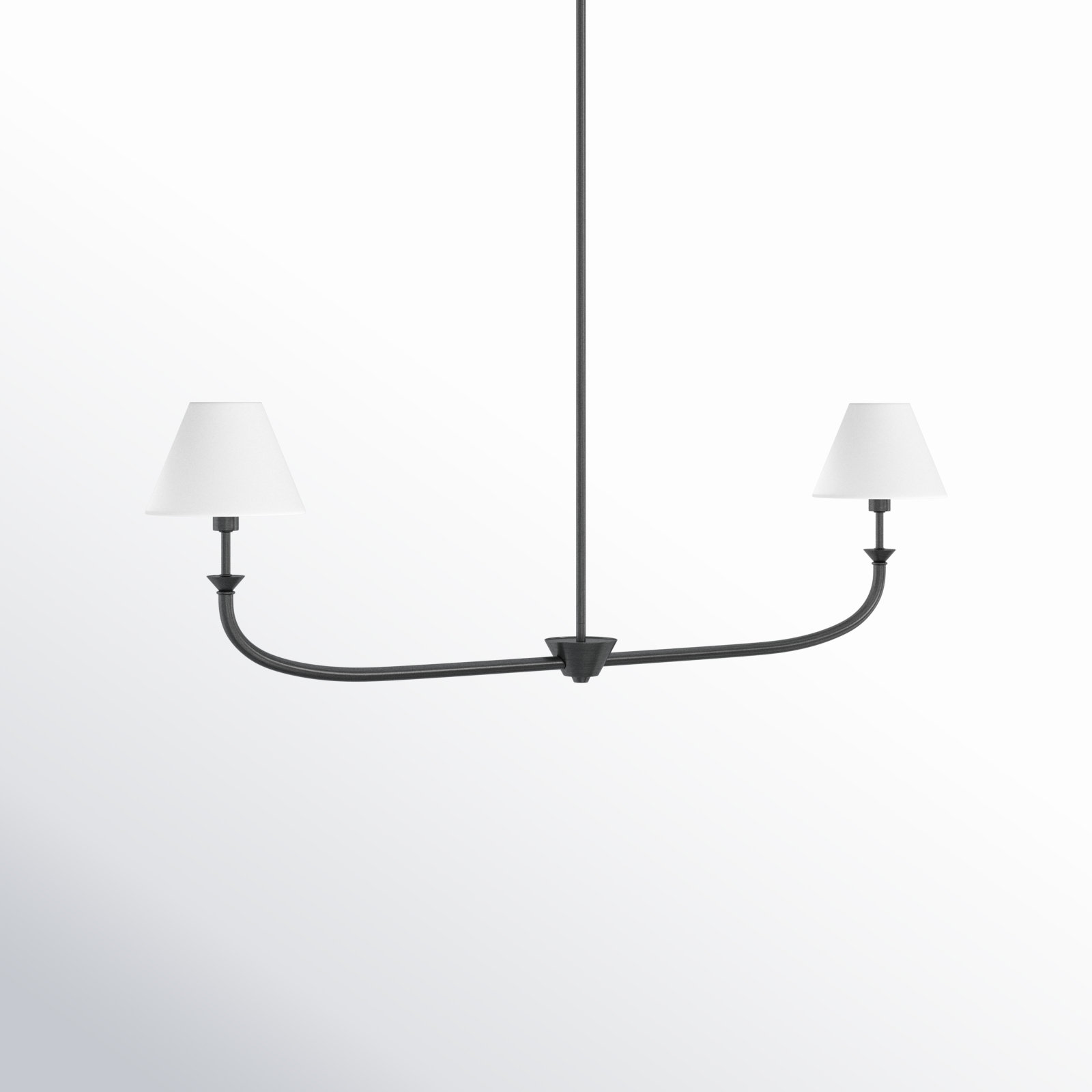 Greta 2-Light Chandelier, Blackened Brass