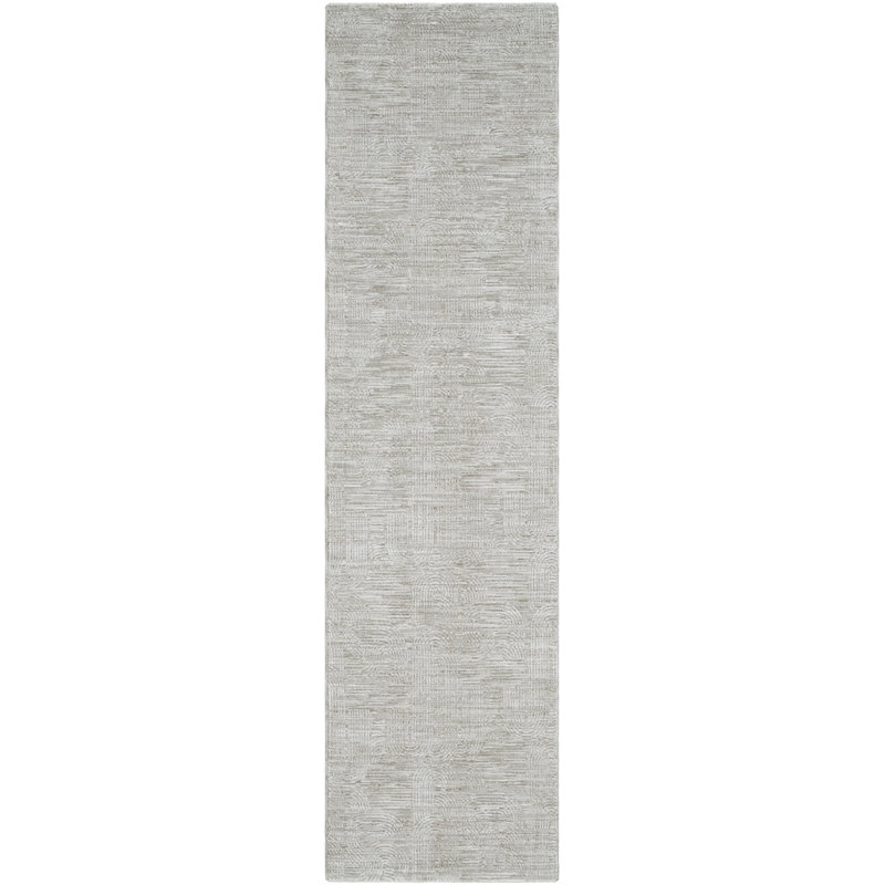 Tapis crème en polyester tissé à la machine Gauldin, Tapis de couloir 2 pi 8 po x 10 pi