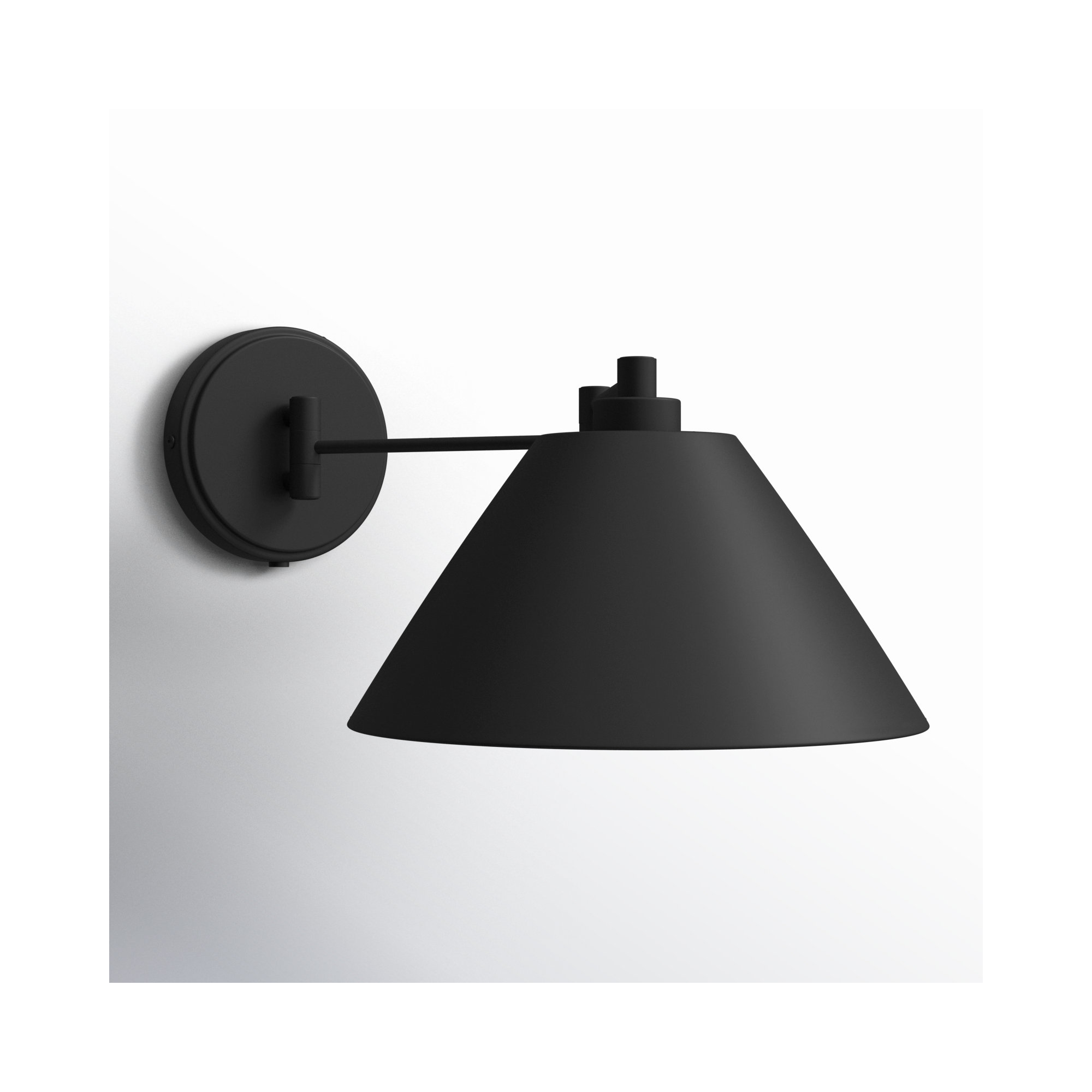 Schaller Single Light Dimmable Wall Sconces, Black, Black