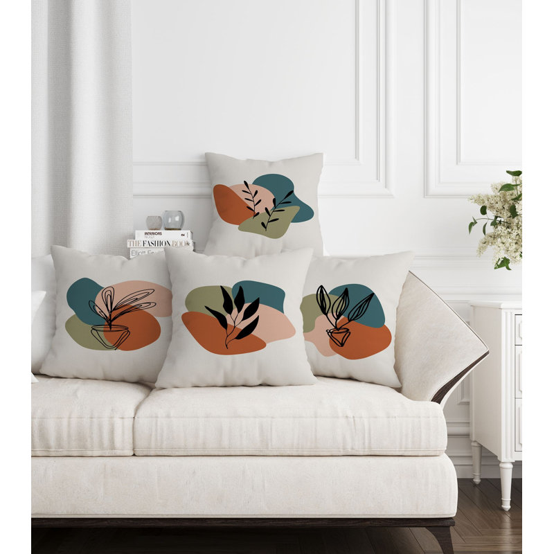 Ensemble de housse de coussin lavable et repassable 4 pièces