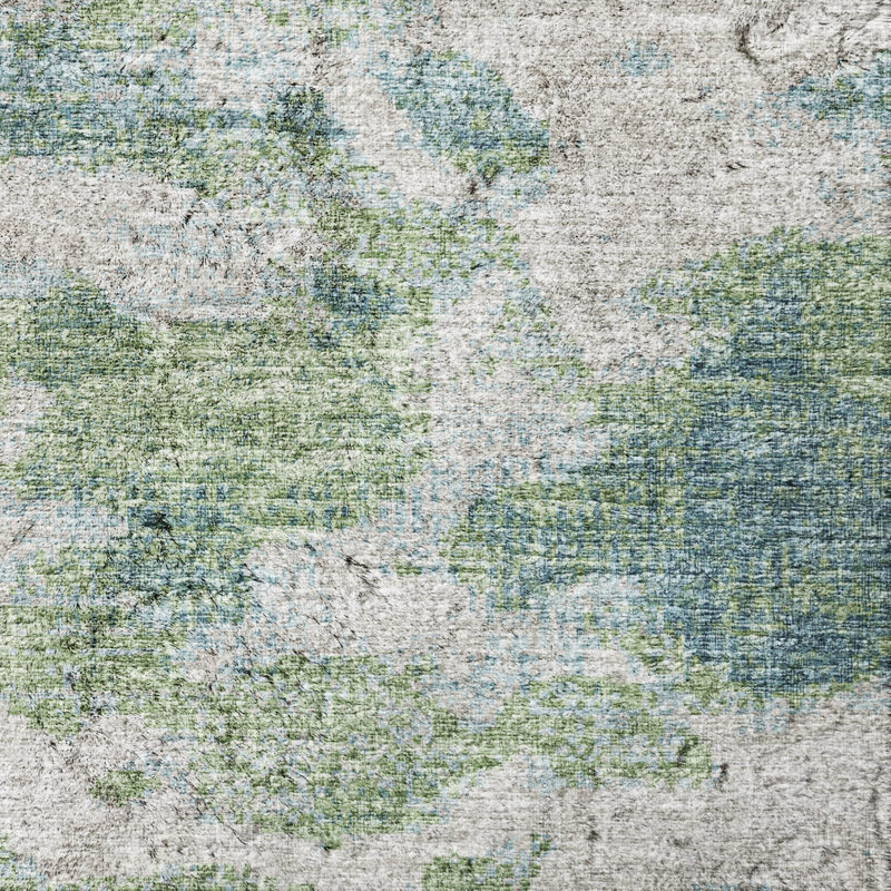 Premium Machine Washable Dream Shag ADS71 Soft Abstract Rug, Green, 2'6" x 3'10"