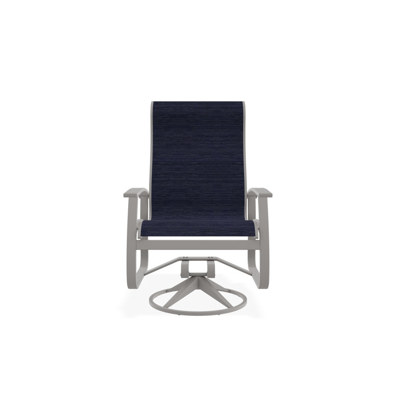 Chaise berçante pivotante en aluminium Belle Isle, Indigo Collect, Gris chaleureux