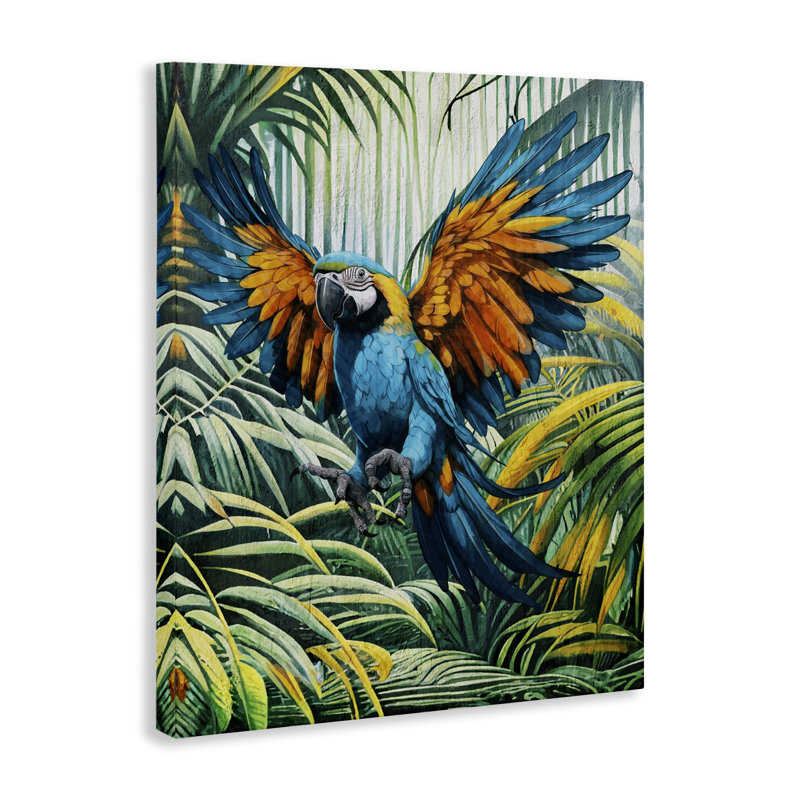 Art mural perroquet en vol par Karen Smith, H 48 po x l 36 po