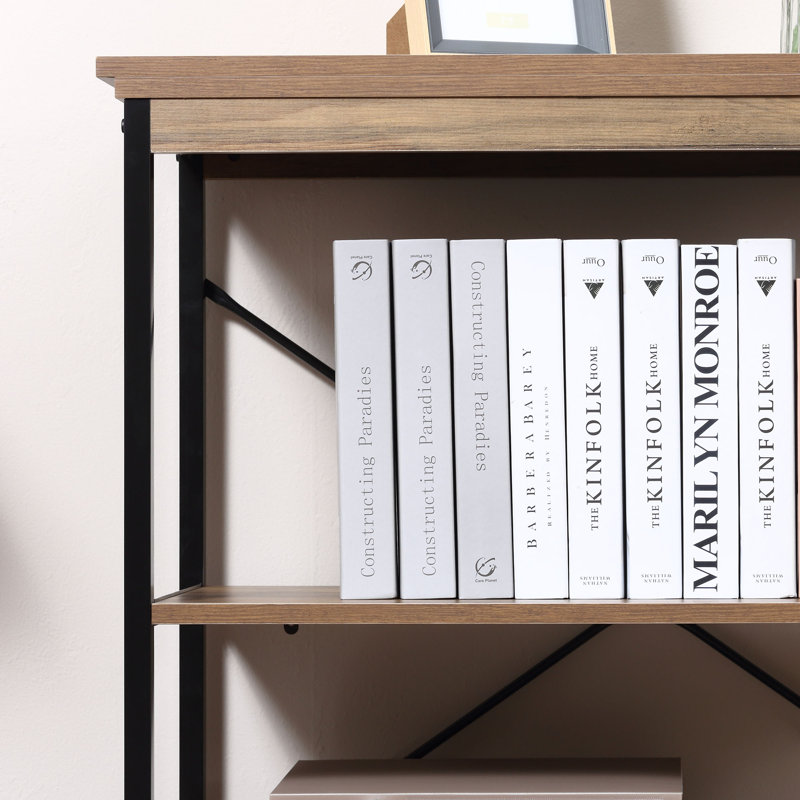 Modern Style Bookshelf with Metal Frame
