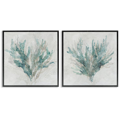 Subtle Coral Branches Pattern 2 Piece Framed Giclee Art Set, design by Carol Robinson