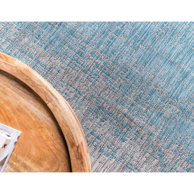 Tapis d'extérieur Iris couleur océan, Tapis de couloir 2 pi x 6 pi