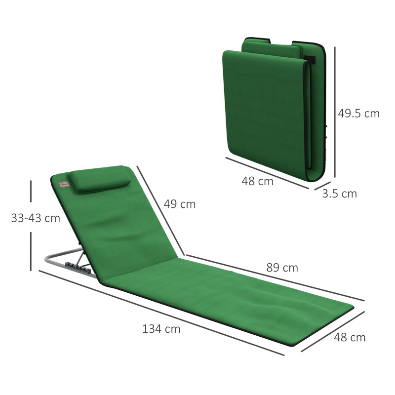134cm Long Reclining Double Chaise, Green