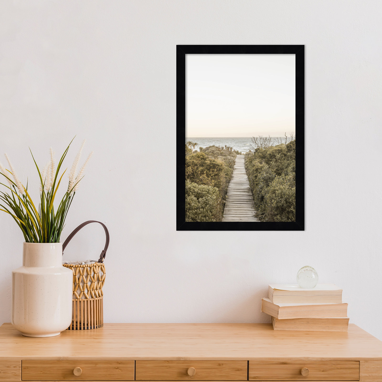 Boardwalk by Shot by Clint Wood Framed Wall Art Print, Black, 17" H x 12" W