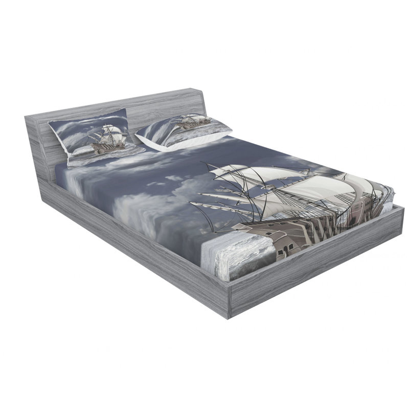 Ensemble de draps Cloudy Sky, Ensemble de drap pour grand lit avec drap-housse