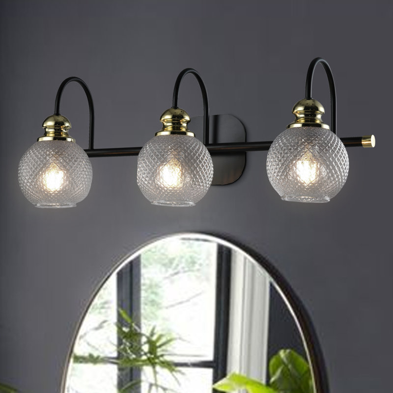Éclairage pour meuble-lavabo noir à 3 lumières à intensité variable Abdula