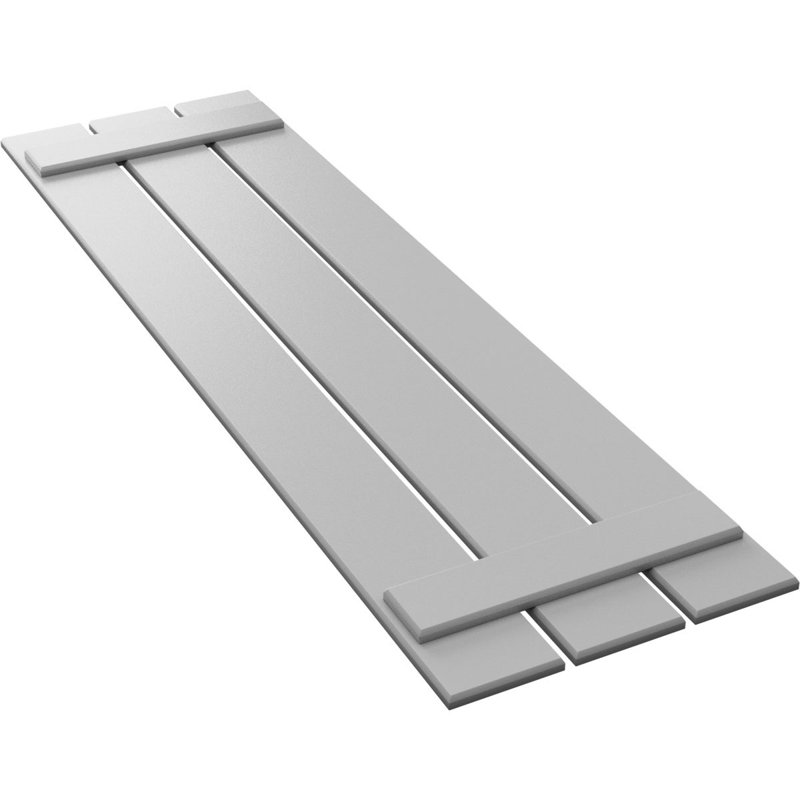 Volets en PVC True Fit à trois planches espacées, Apprêté, H 66 po x l 17,125 po x P 0,625 po