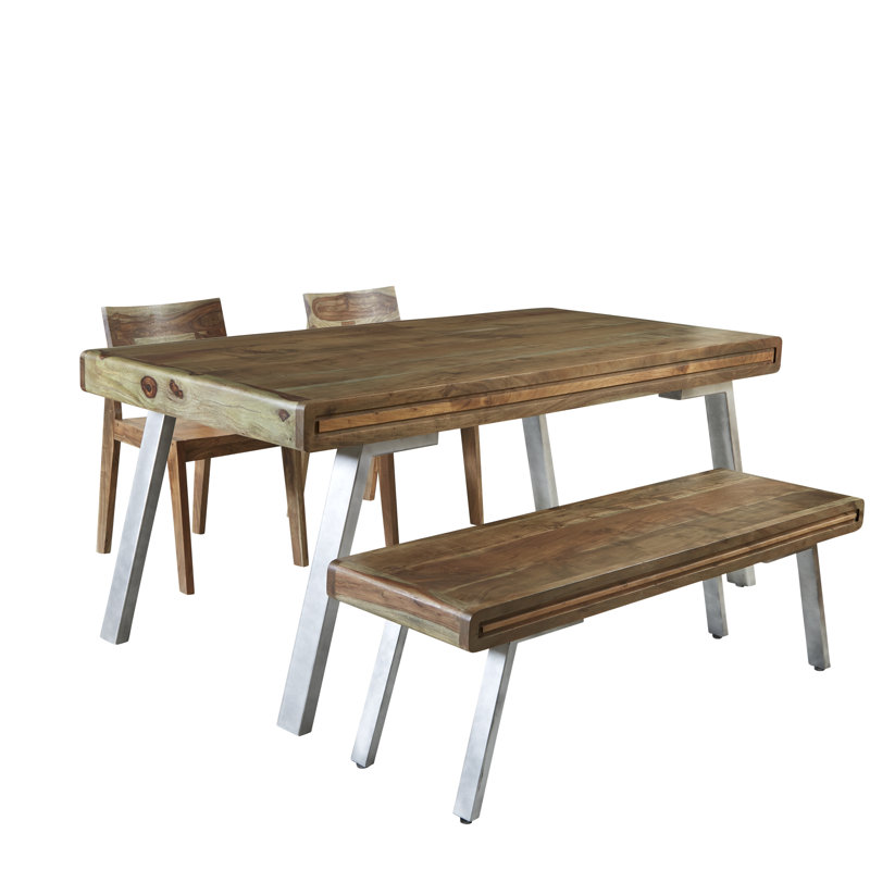 Giovani Acacia Rectangular Wood Top Dining Table