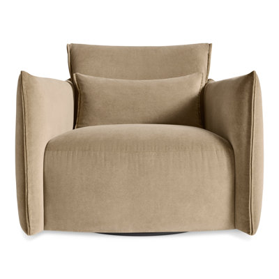 Fauteuil pivotant Oft - Velours loutre