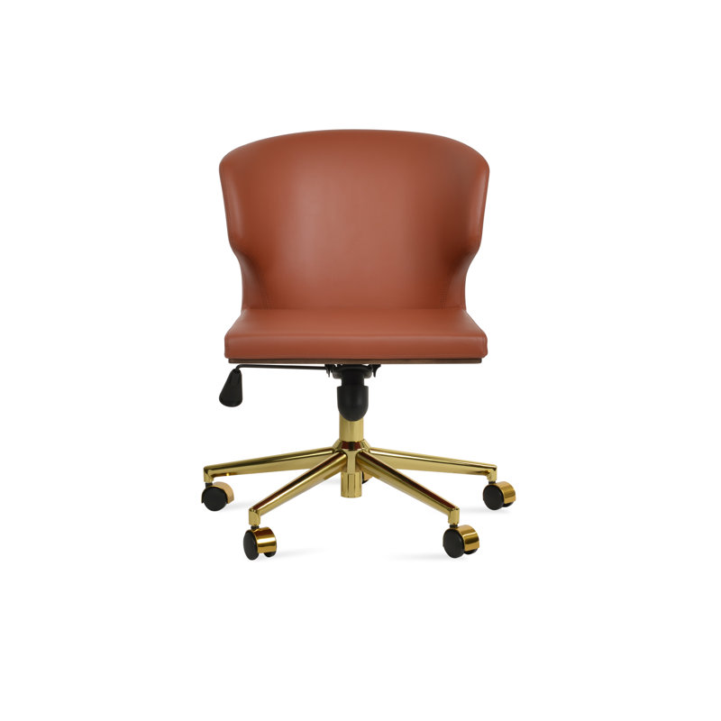 Chaise de bureau Amed, Cannelle, Doré
