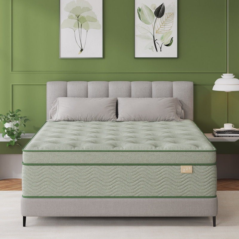 Matelas hybride en mousse gélifiée 14 po avec lit à ressorts ensachés Certipur-Us, 14", Grand lit