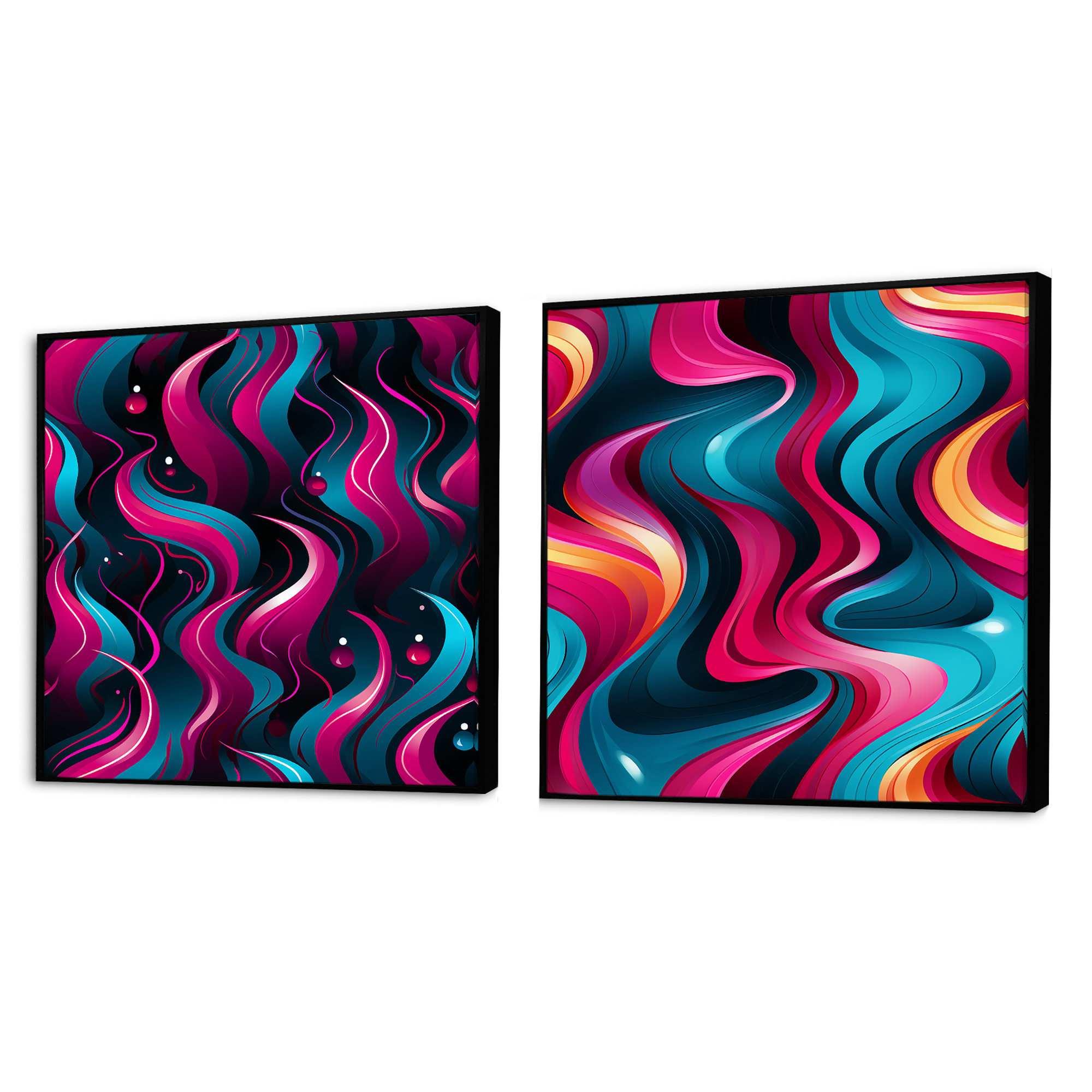 Wade Logan Corderious - Abstract Shapes Square Collage Set Of 2 ...