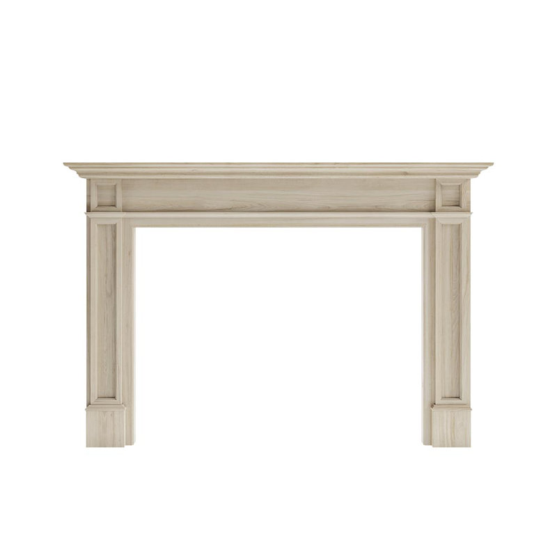 Lenwood 48"x42" Traditional Wood Fireplace Mantel Surround Kit Includes Wooden Mantel Surround & Shelf, 72" L, Unfinished
