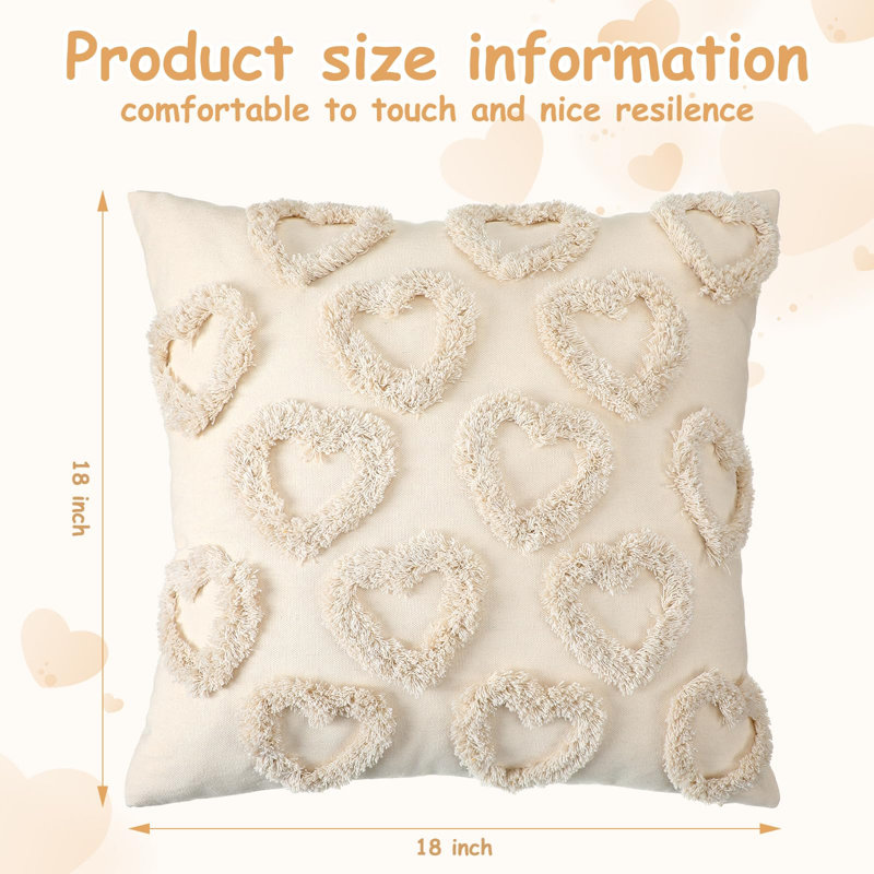 2 pièces de housses de coussin décoratives avec coeurs décoratifs décoratifs pour canapé et canapé pour la Saint-Valentin
