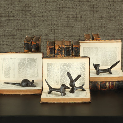 Figurine fox en fonte de fonte Mizell