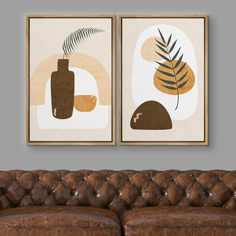 Mid Mid Century Palm Fronds, Naturel, H 36 po x l 48 po