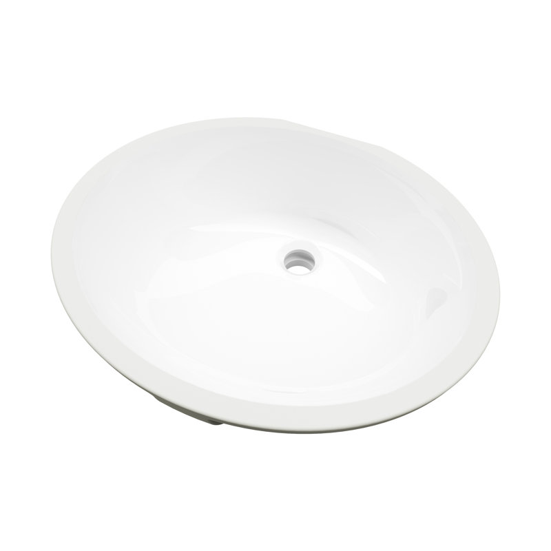 Symple Stuff Clemens 15.7'' Glossy Ceramic Oval Bathroom Sink with Overflow
