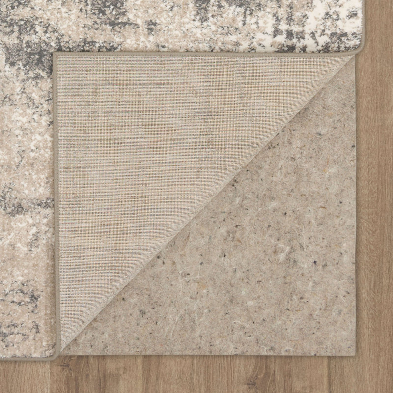 Frost Gray Abstract Rectangle Area Rug