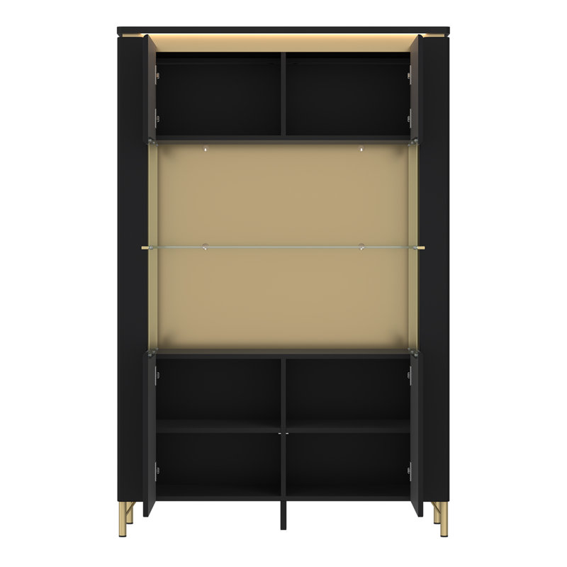 Airlee Display Cabinet, Black/Gold