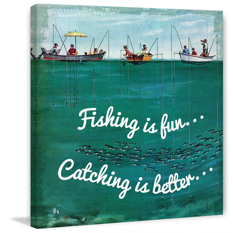 " School Of Fish Among Lines Alternative Version " by Thornton Utz, 24" H x 24" W x 1.5" D