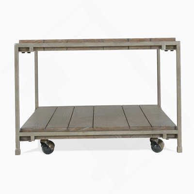 Corbeta Metal Frame Wood Living Room Coffee Table with Casters