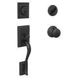 Addison Handleset with Single Cylinder Deadbolt and Plymouth Door Knob and Rosette