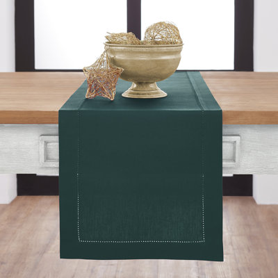 Cotton Linen Hemstitch Table Runner