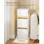 Slim Bedside Table, Bedside Cabinet with LED Lighting, Small Nightstand with 2 Drawers and 1 Open Space, Side Table, for Bedroom, Living Room, Modern, White 