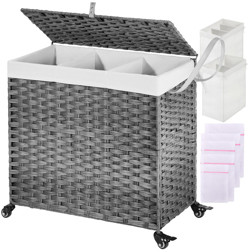 Trieur de linge en rotin, Gris