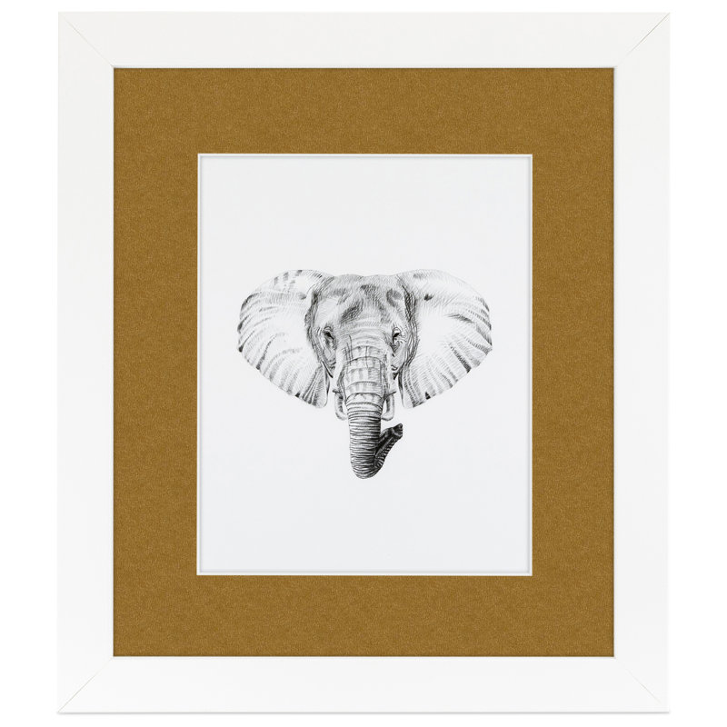8x10 White Wood Wall Picture Frame with El Dorado Mat