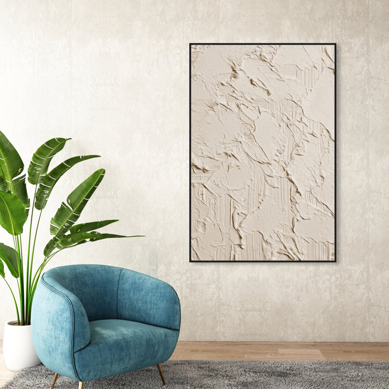 Muted Dabs by Oliver Gal - Floater Frame Print on Canvas, 55" H x 37" W, Black