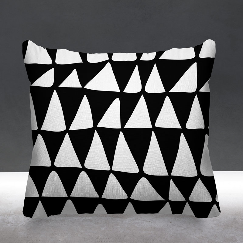 Housse et insert de coussin décoratif carré Tomo Lulu, L 17 po x H 17 po, Noir