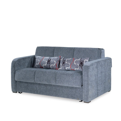 Annaliah Ferra Fashion 65 in. Fabric Upholstered 2-Seater 3-in-1 Sleeper Loveseat Sofa Bed with Storage by Hokku Designs
