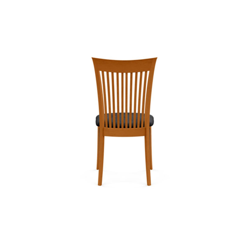 Sarah Upholstered Dining Chair, Onyx Microsuede, Natural Cherry