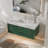48" Wall-Mounted Single Sink Bathroom Vanity With White Stone Countertop, LED Light & Soft-Close Drawers, Modern Design-391978685